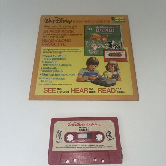 Disney Storyteller Series: STORY OF BAMBI - BOOK & CASSETTE TAPE SET #7DC - 1978 - Picture 2 of 4